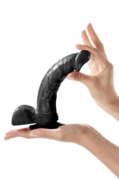 Фаллоимитатор на присоске Real Body - Real Bruce Black, TPE, диаметр 4,2см Sex Aura | Зображення 3