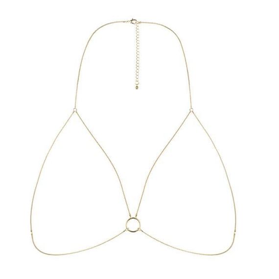 Ланцюжок портупея Bijoux Indiscrets Magnifique Bra Chain - Gold, прикраса на тіло | Зображення 1