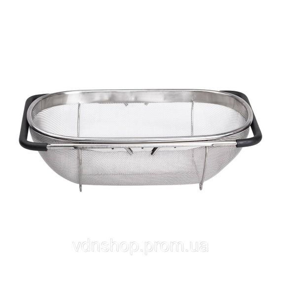 Друшляк сито на раковину для миття овочів та фруктів 36х25х10.5 см з нержавіючої сталі HP-19-18-L | Зображення 3