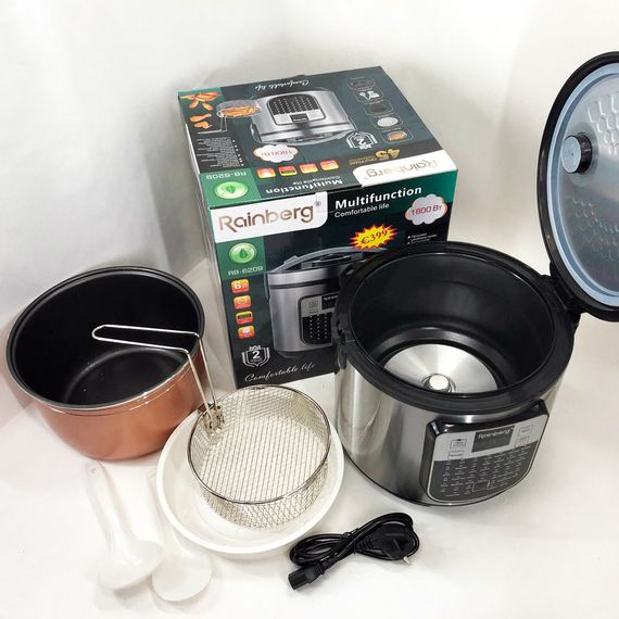 Мультиварка пароварка Rainberg RB-6209 45 програм 6 л 1000W, Сенсорна NT-750 мультиварка рисоварка | Зображення 3