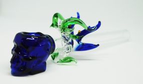 Стеклянная трубка Dragon Skull Синий