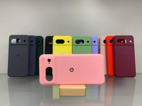 Google Pixel 8 Протиударний чохол з логотипом софт тач рожевий