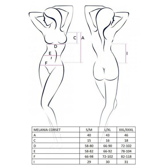 Корсет з пажами Passion MELANIA CORSET black, L/XL | Зображення 6