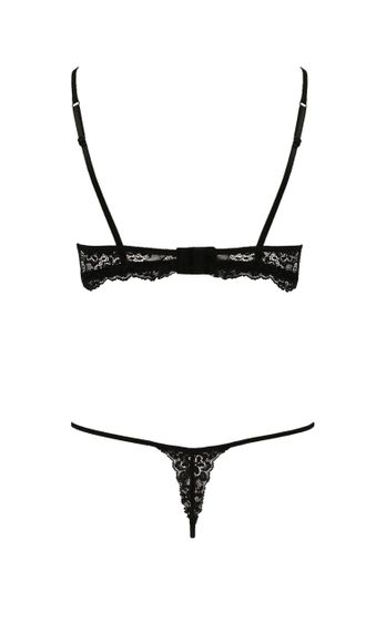 Комплект білизни з декоративним елементом VERONIQUE SET black S/M - Passion | Зображення 3