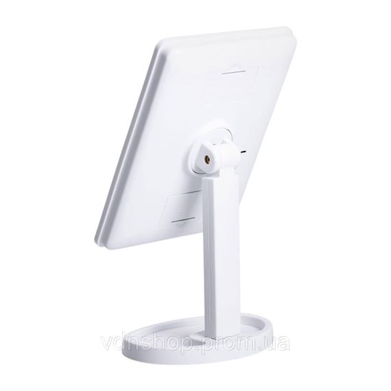 Настольное зеркало с подсветкой 22 LED для макияжа 21х16 см прямоугольное на ножке USB Белое HP-10-4AW | Зображення 1