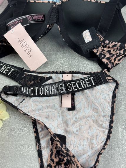 Жіночий комплект Victoria's Secret, комплект зі стразами та мереживом, жіночий комплект Вікторія Сікрет — Нованка 2026 75С, Леопар | Зображення 3