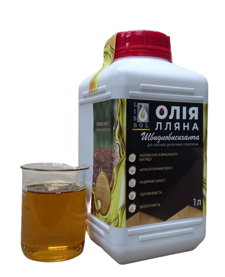 Быстросохнущее масло льняное LISSOL 1 л для дерева | Зображення 3