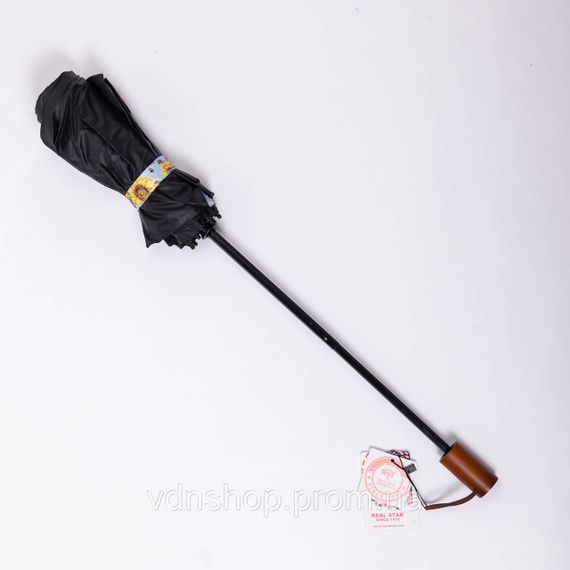 Парасолька механічна елегантна з принтом міцна надійна з поліестеру діаметр 100 см Жовтий HP-23-14Y | Зображення 2