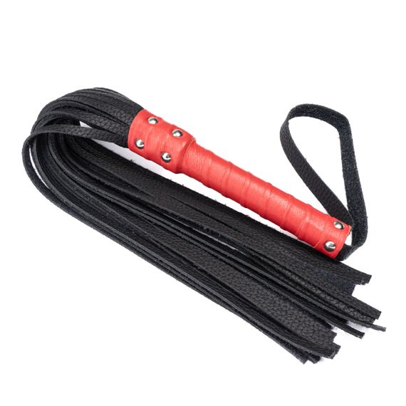 Флоггер из комбинированной кожи Flirty COMBO Leather - Black & Red, BM-00031 sexstyle | Зображення 2