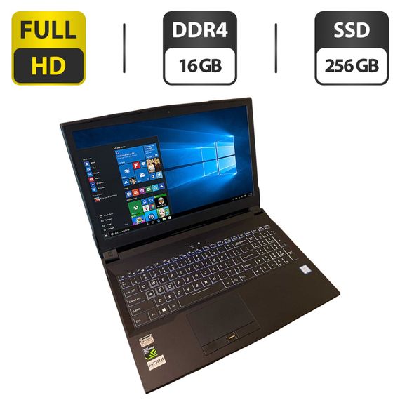 Ноутбук Clevo N850HZ / 15.6" (1920x1080) IPS / Intel Core i7-7700HQ (4 (8) ядра по 2.8 - 3.8 GHz) / 16 GB DDR4 / 256 GB SSD / Intel HD Graphics 630 / WebCam б/у