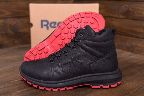 зимові шкіряні ботинки Reebok колір чорний, червоний | Зображення 7