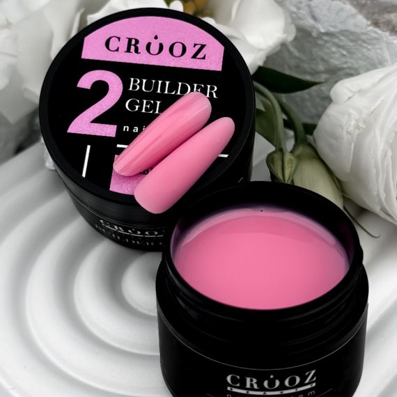 Гель для нарощення нігтів Crooz Builder gel 02 (тепло-рожевий) 15мл | Зображення 2