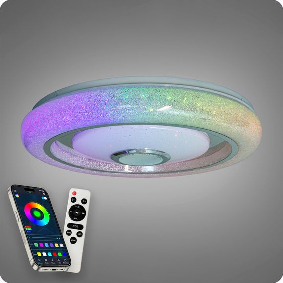 Люстра світлодіодна 517 Dlight RGB з пультом і  колонкою 80Вт Білий (02144) | Зображення 1