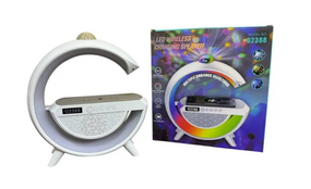 Настольная смарт лампа-ночник 3 в 1 RGB G2388 с беспроводной зарядкой | Многофункциональный ночник Bluetooth колонка RGB 2388