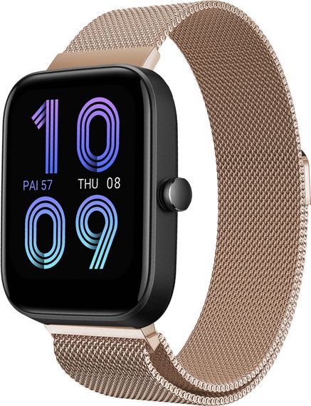 Ремінець 20 мм міланська петля BeWatch для Amazfit Bip 3 / Pro / U Pro Рожеве золото (1010238.3U)