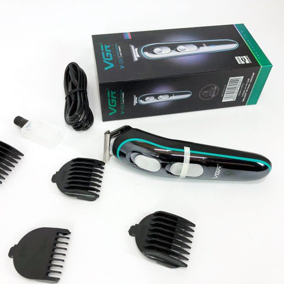 Парикмахерская машинка аккумуляторная профессиональная VGR V-055, Профессиональный триммер с насадками IQ-57