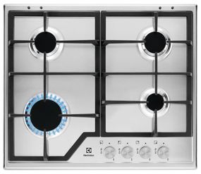 Варочная поверхность газовая Electrolux, 60см, чугун, нержавеющая сталь (KGS6426SX)
