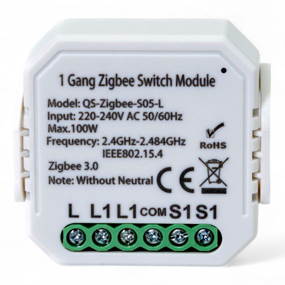 432141 Розумний вимикач Tervix Pro Line ZigBee Switch (1 клавіша), без нуля