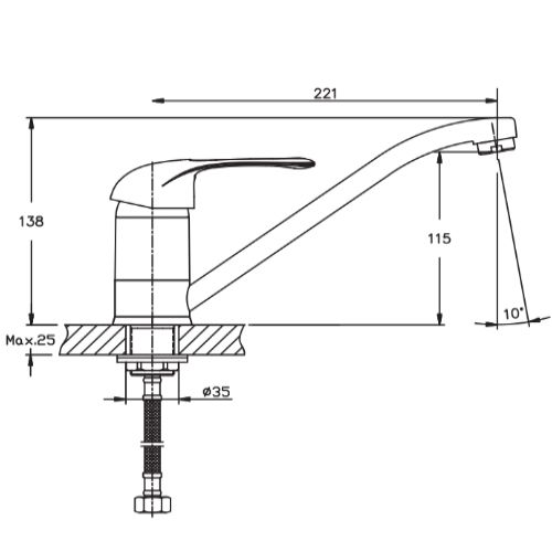 Змішувач для кухні HAIBA COSMOS 555 (HB0799) | Зображення 1