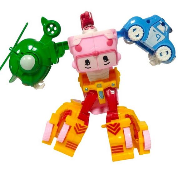 Ігровий набір XG 245 Star Toys Трансформер робот Робокар Полі, 3 машинки, вертоліт, висота робота – 16 см, в коробці (6984994210055) | Зображення 1
