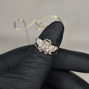 Кольцо #28 для фото ногтей (маникюра) цвет серебро