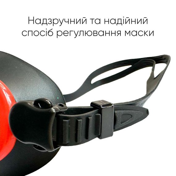 Маска для плавання Renvo Kariba Уні Anti-fog Чорний, Червоний OSFM (2SM100-0107) | Зображення 3