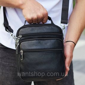Мужская черная кожаная сумка Bexhill TM-50812
