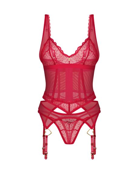 Корсет Obsessive Cupide Desir corset Червоний S/M | Зображення 3