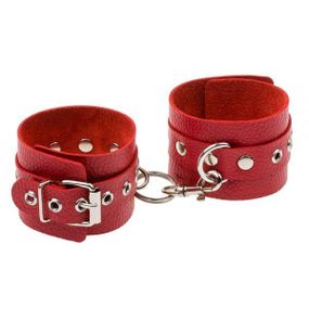 Наручники Leather Double Fix Hand Cuffs, Red Sex Aura