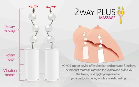 Мастурбатор Kokos Juilana Breast 2WayPlus з функцією масажу та вібрацією | Зображення 5