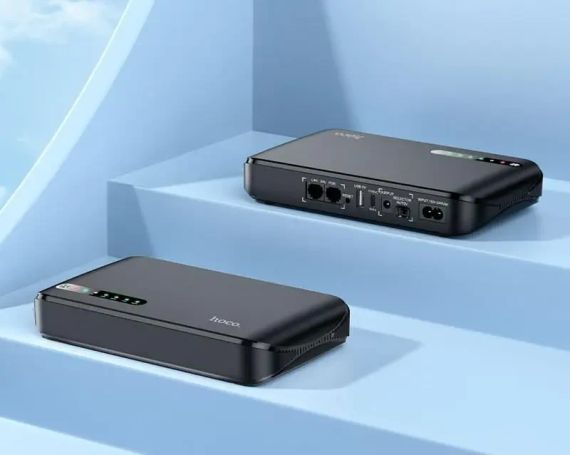 PowerBank для роутера UPS HOCO DB62 20000 mah DC 5V 9V 12V Повербанк чорний | Зображення 5