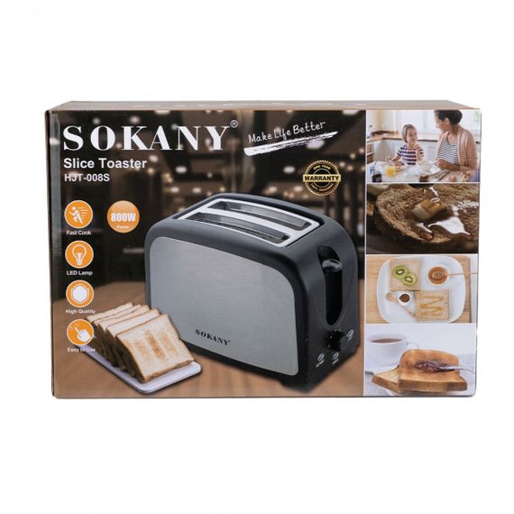 Тостер Sokany HJT008SBST з двома відділеннями 800 Вт | Зображення 3