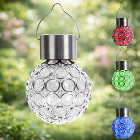Садовый кристаллический светильник / Уличный солнечный фонарь garden light / Светильник с солнечной панелью