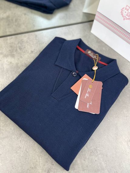 Трикотажне поло Loro Piana темно-синього кольору  f704 | Зображення 5