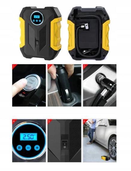 Компрессор с дисплеем Carsun C1399-1 Air Pump 12 V 150PSI | Зображення 2
