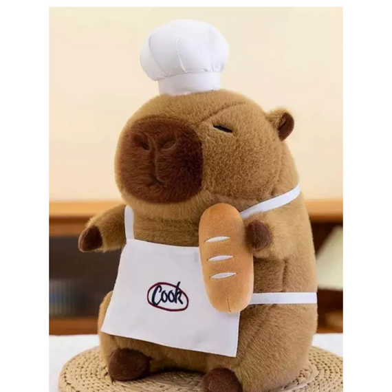 Іграшка Капібара в ковпаку з булочкою, 45.5 см, подарунок для дитини та інтер'єру | Зображення 1