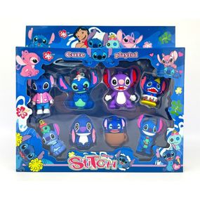 Набор коллекционных фигурок "Лило и Стич" 9527-3A силикон, 8 шт