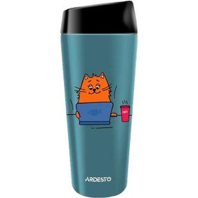 Термокружка Ardesto Сoffee Time Red Сat AR-2645-СG 450 мл синяя
