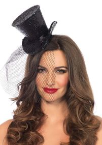 Мини-цилиндр женский Mini Glitter Top Hat от Leg Avenue Sex Aura