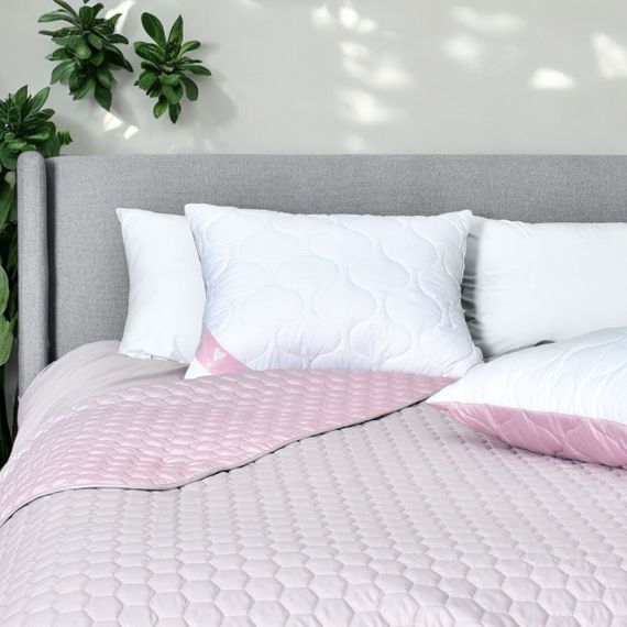 Подушка двусторонняя Soft IDEIA с искусственным пухом, 50x70 см белый/пудра (8-35500*002) | Зображення 1