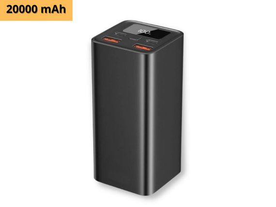 Павербанк зовнішній акумулятор XPRO PB97 20000mAh 65W з індикацією зарядки чорний (32733-01_1417) | Зображення 1