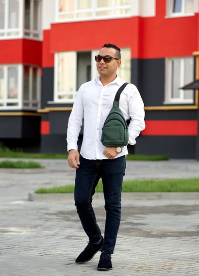 Чоловіча сумка через плече слінг Sambag Brooklyn 0SH зелений 83111007m | Зображення 2