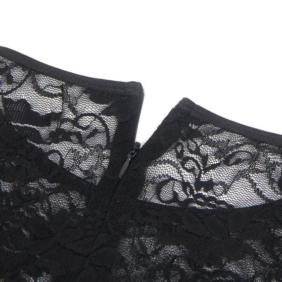 Платье с кружевом Star Night с имитацией кожи, черное, S Sex Aura | Зображення 8