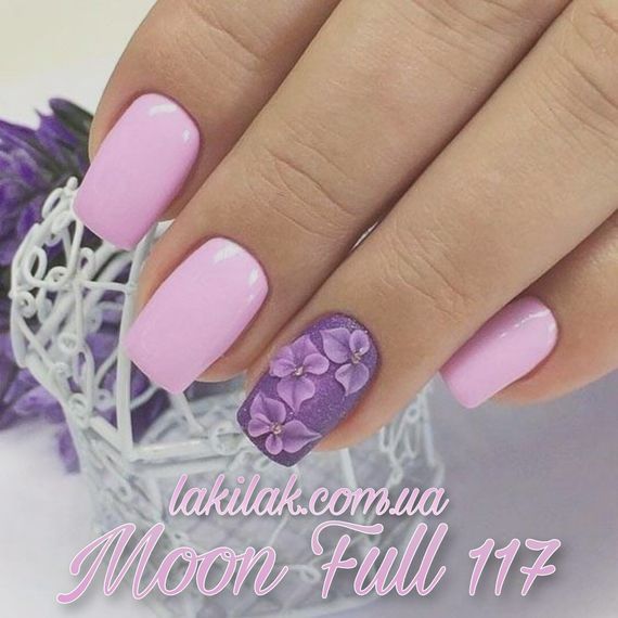 Гель-лак Moon Full №117 рожево-бузковий 8мл