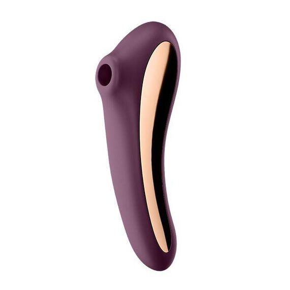 Вакуумний стимулятор з вібрацією Satisfyer Dual Kiss Wine Red Sex Aura