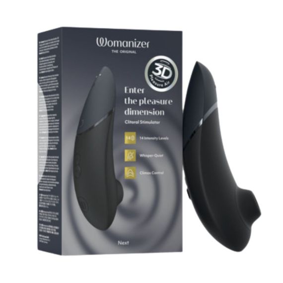 Вакуумний кліторальний стимулятор Womanizer Next Black, чорний sexstyle