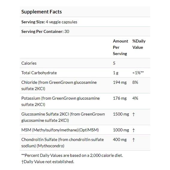 Препарат для суглобів та зв'зок Doctor's Best Vegan Glucosamine Chondroitin MSM 120 Veg Caps DRB-00500 | Зображення 2