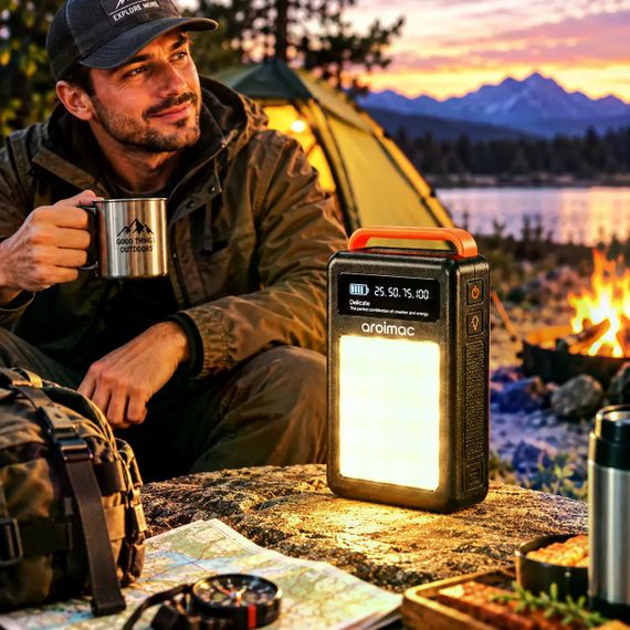 Power Bank Aroimac 56-68 80000 mAh чорний • Зовнішній акумулятор Aroimac 56-68 80000 mAh з LED-ліхтарем і цифровим індикатором | Зображення 5