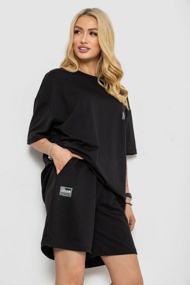 Костюм женский повседневный, цвет черный, 241R5004 | Зображення 2