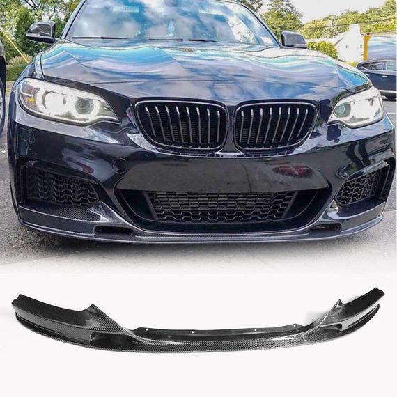 Накладка на передній бампер V2 (для F22/23 M-Sport, Карбон) для BMW 2 серія F22/23 2014-2021 рр